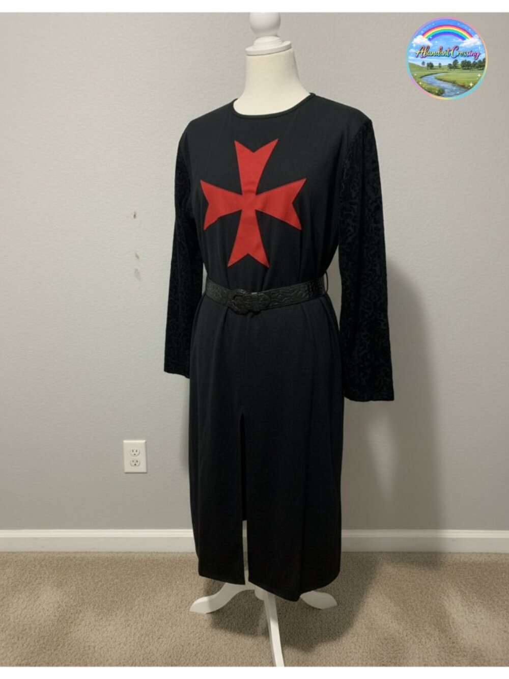 Men's Renaissance Knight Templar Tunic Medieval LARP Halloween Two Piece